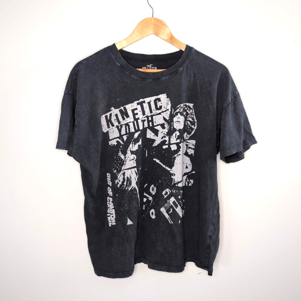 Hollister Graphic Kinetic Youth Vintage Wash Style Retro 90s Street Shirt M